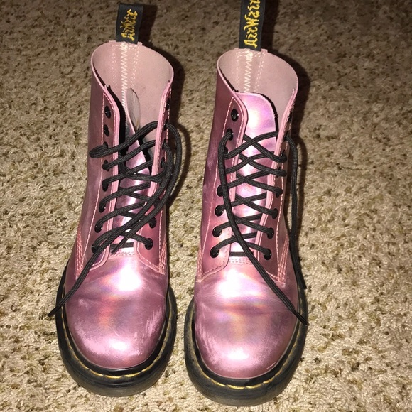 dr martens holographic pink